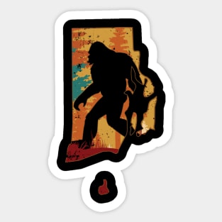 Bigfoot Retro Vintage Sasquatch Rhode Island Sticker